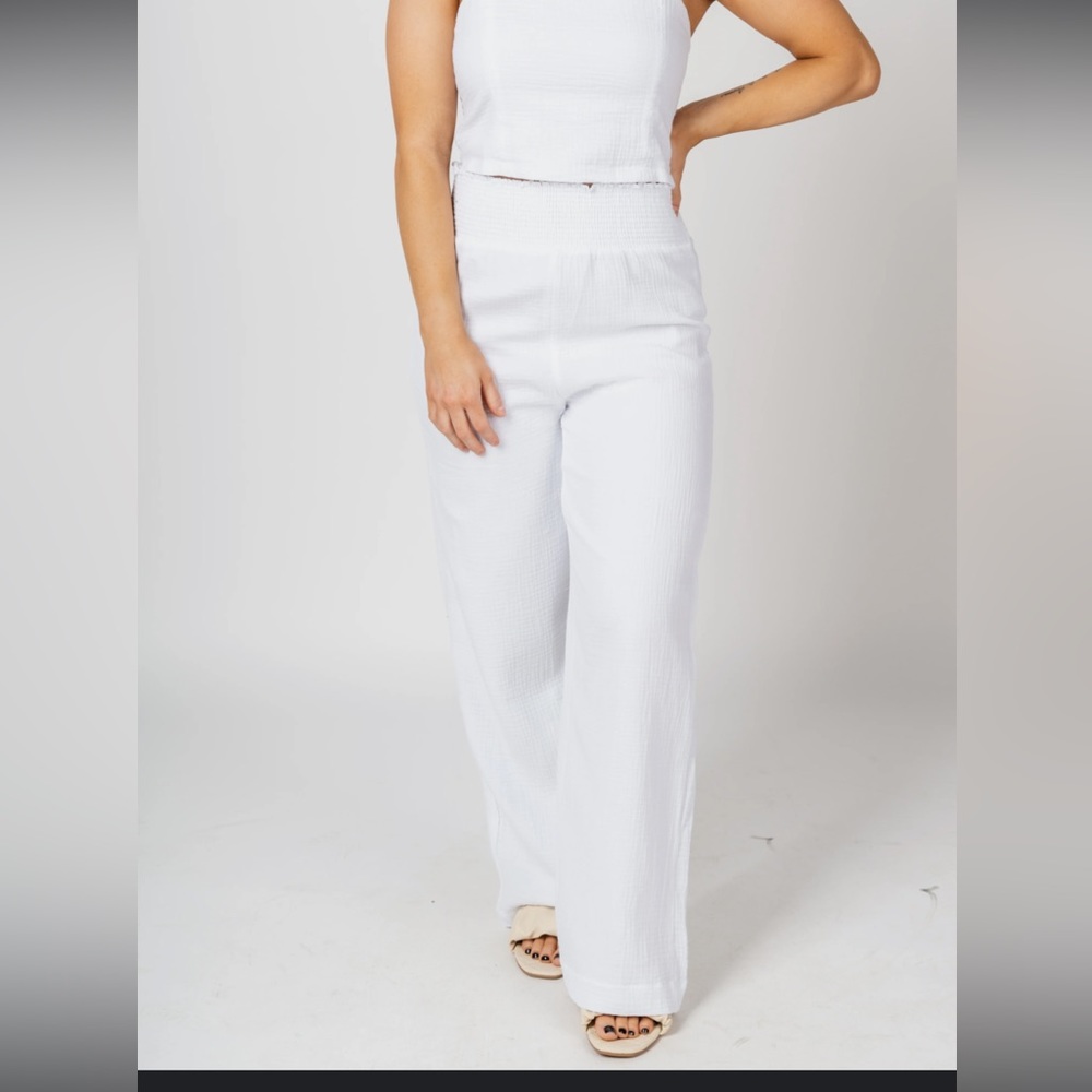 NWT Z Supply White Gauze Pants Vacation Cotton Wide Leg